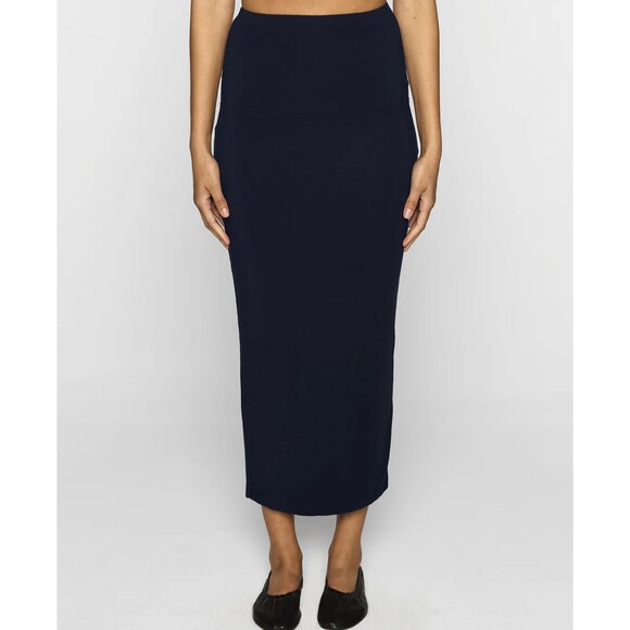 Bleusalt The Tube Skirt Navy Blue Jersey Stretch Fleece Lined Maxi Convertible 1 - Picture 2 of 15